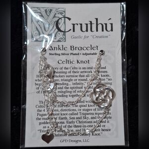 925 Silver Celtic Knot Gaelic Ankle Bracelet